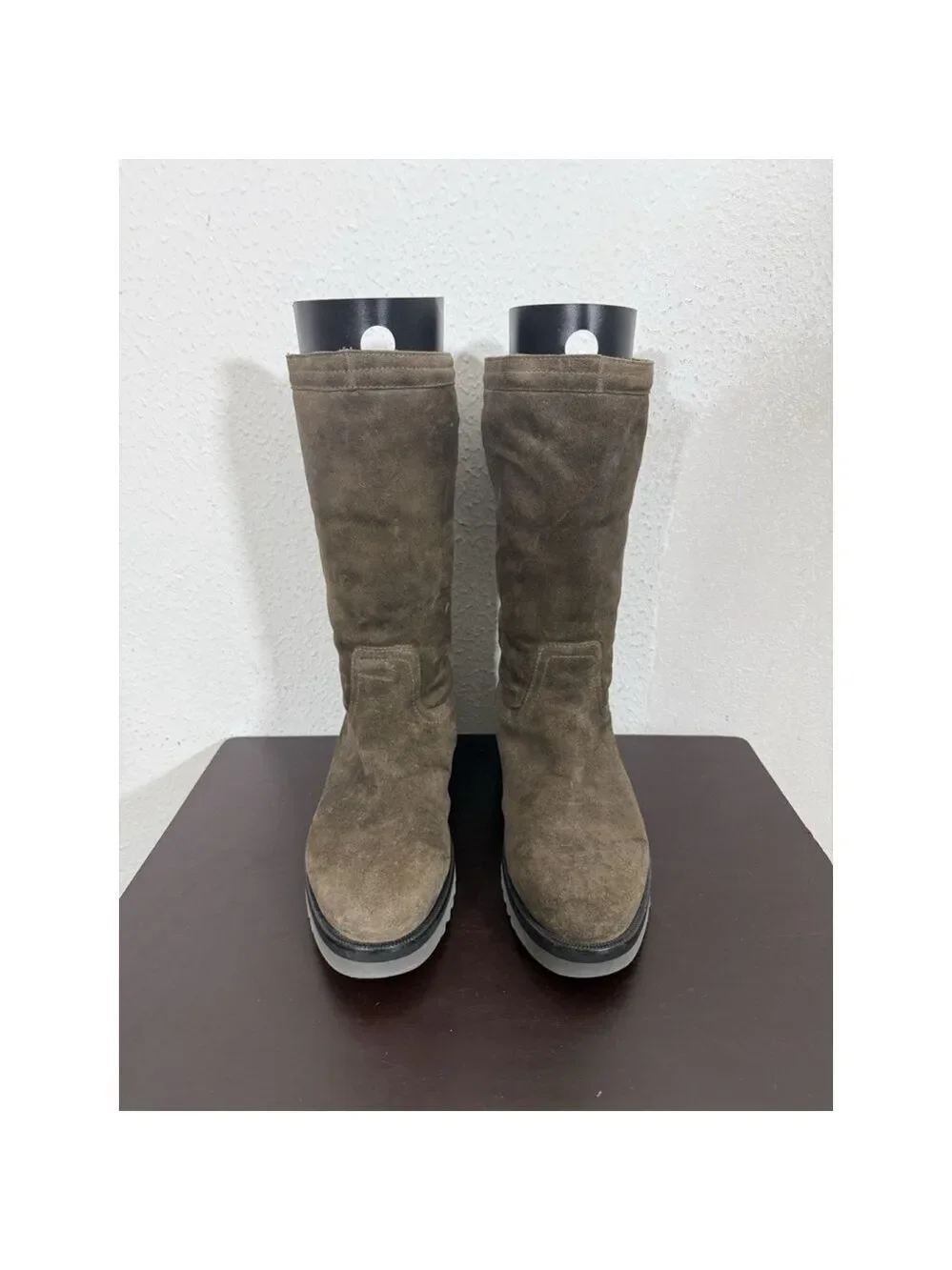 Aquatalia Marvin K Chelsea Suede Fold Cuff Boots 9.5 Women Brown Faux Fur $382
